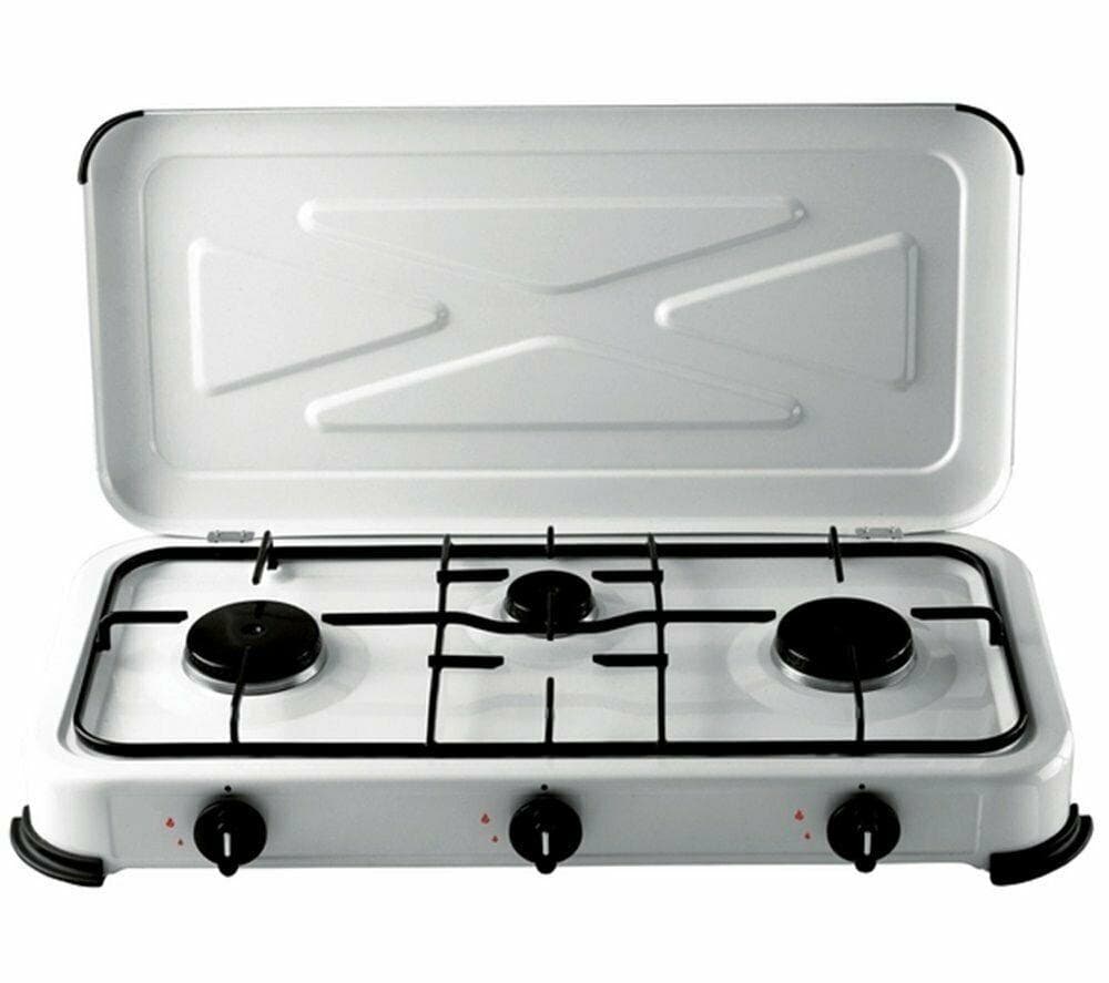 CUCINA A GAS 3 FUOCHI BIANCA FORNELLO CAMPEGGIO FORNELLI IN ACCIAIO in prodotto EuroStore07 - Alatri, commercioVirtuoso.it