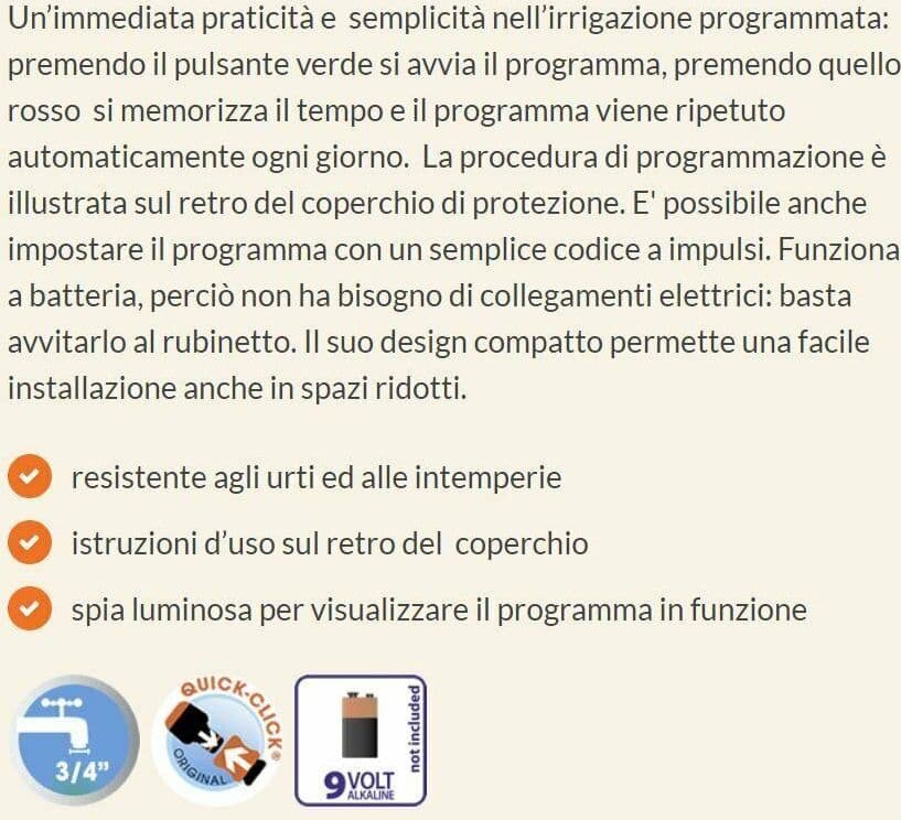CLABER 8425 CENTRALINA PROGRAMMATORE AQUAUNO PRATICO PER GIARDINO in prodotto EuroStore07 - Alatri, commercioVirtuoso.it