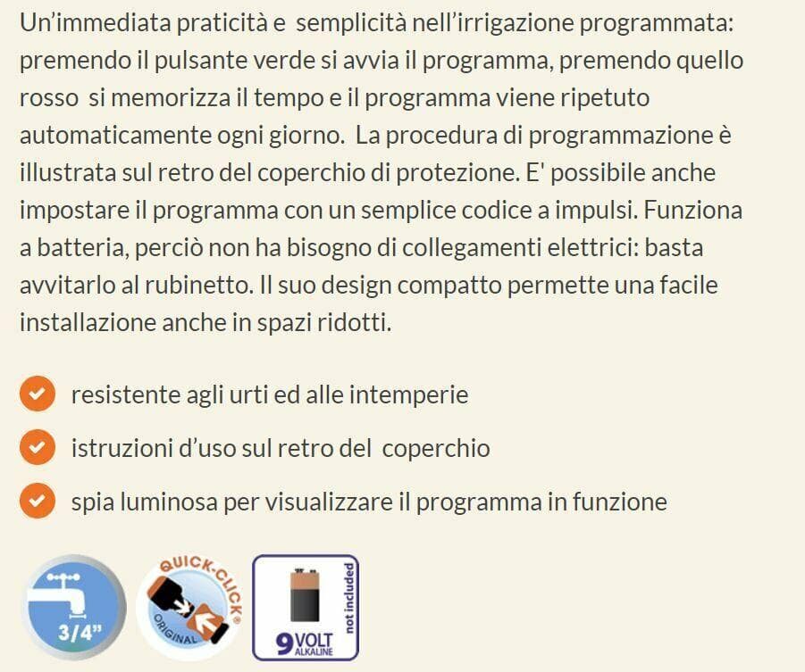 CLABER 8425 CENTRALINA PROGRAMMATORE AQUAUNO PRATICO PER GIARDINO in prodotto EuroStore07 - Alatri, commercioVirtuoso.it