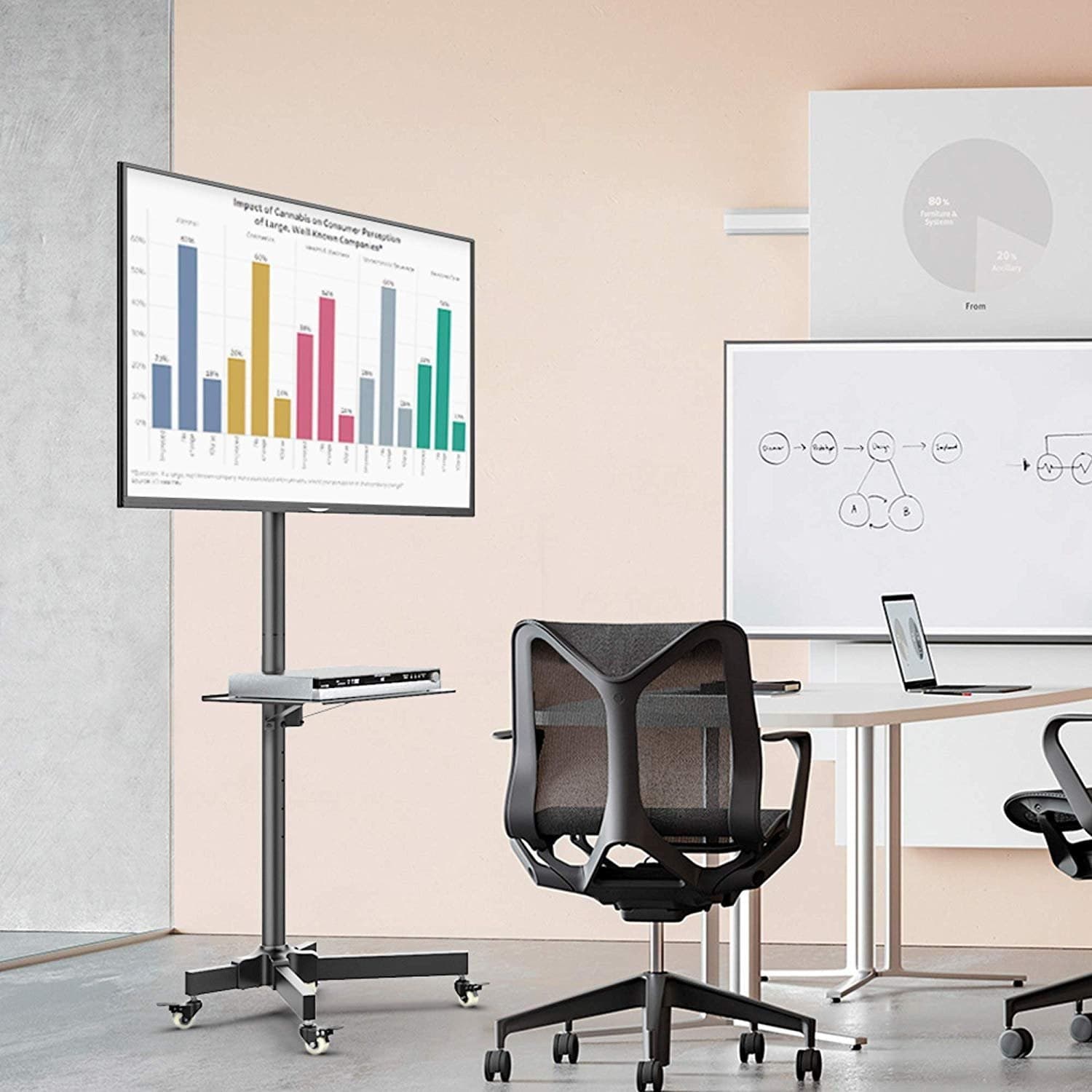 Supporto a Pavimento con Mensola Trolley TV LCD/LED/Plasma 23''-55'' in Mobili Scontolo.net - Potenza, commercioVirtuoso.it