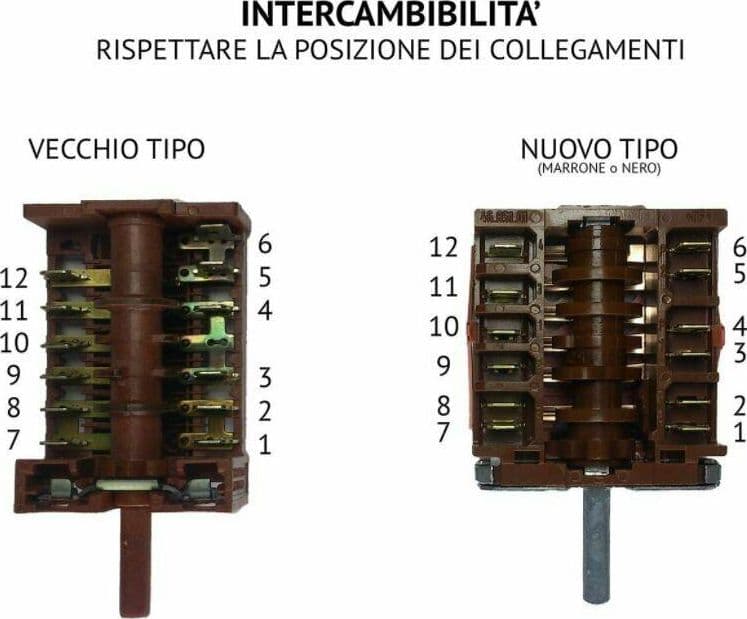 CANDY HOOVER IBERNA WHIRLPOOL COMMUTATORE 6+ 0 7 pos GOTTAK 860501 CM 37 in prodotto EuroStore07 - Alatri, commercioVirtuoso.it