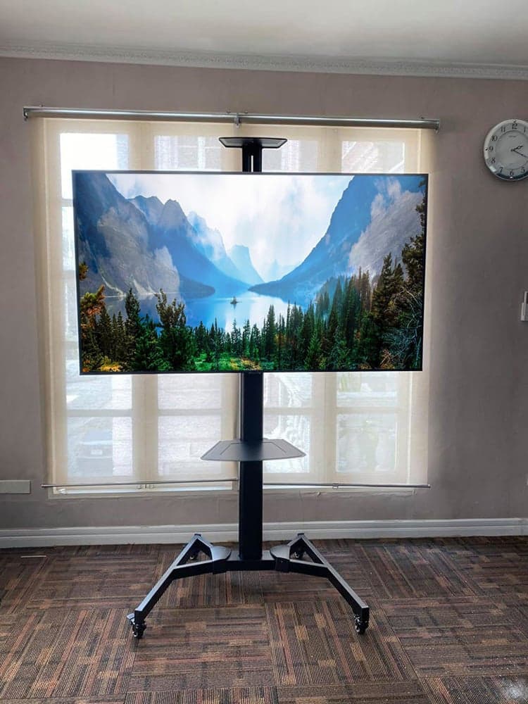 Supporto da Pavimento con Mensola TV/LED/LCD 37''-70'' Nero in Supporti da parete e da soffitto Scontolo.net - Potenza, commercioVirtuoso.it