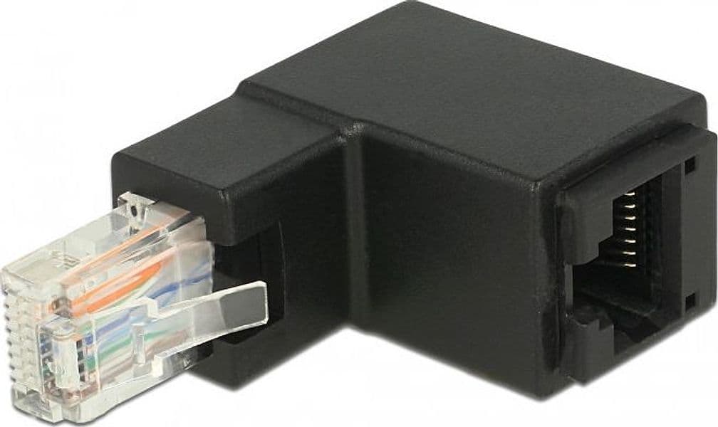 Adattatore RJ45 Maschio Femmina Cat.6 UTP Angolato verso l'alto a 90&deg Nero in  Scontolo.net - Potenza, commercioVirtuoso.it