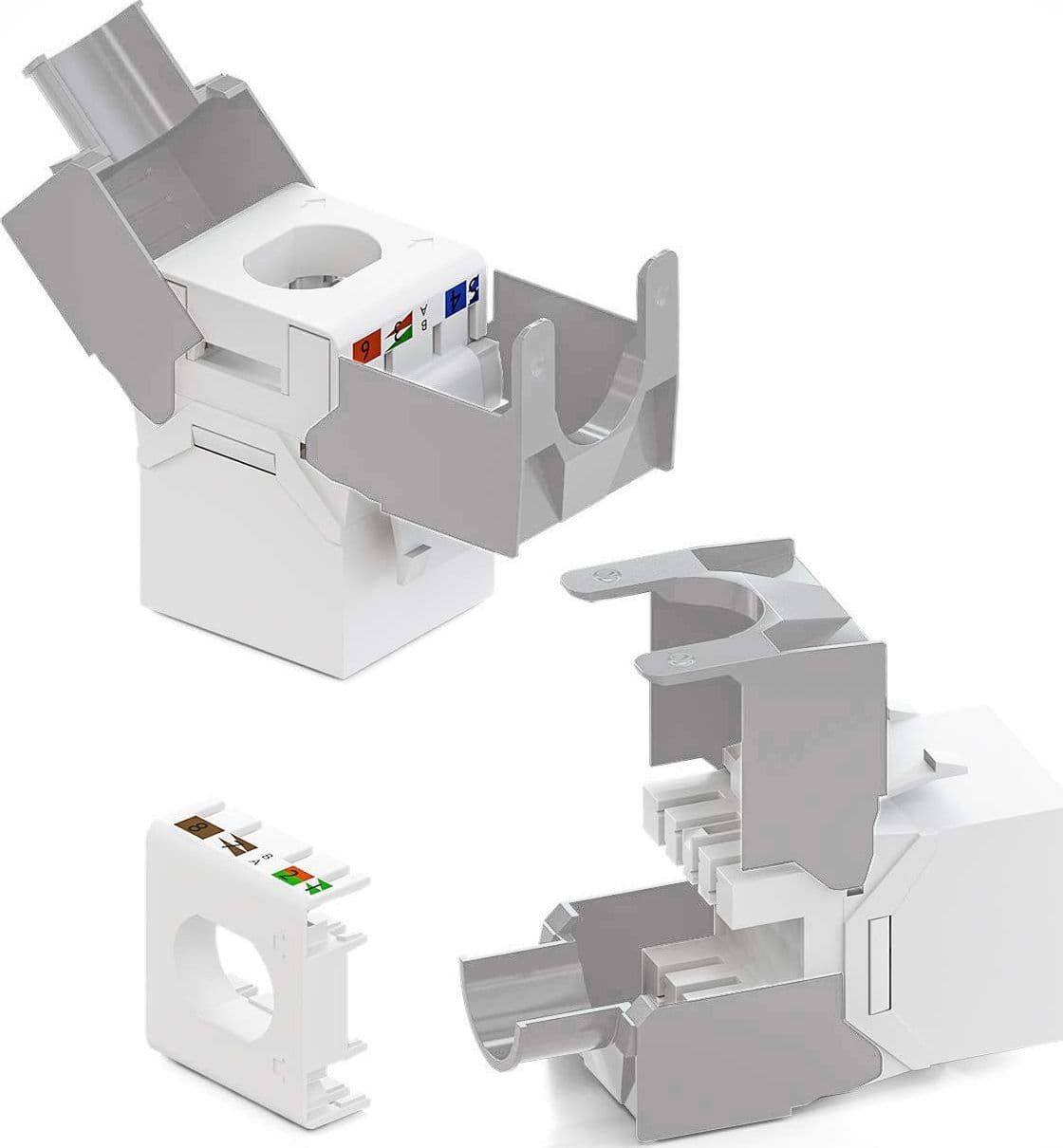 Frutto Keystone RJ45 Cat.6A UTP Tool-Free Bianco Grigio in Cavi Ethernet Scontolo.net - Potenza, commercioVirtuoso.it