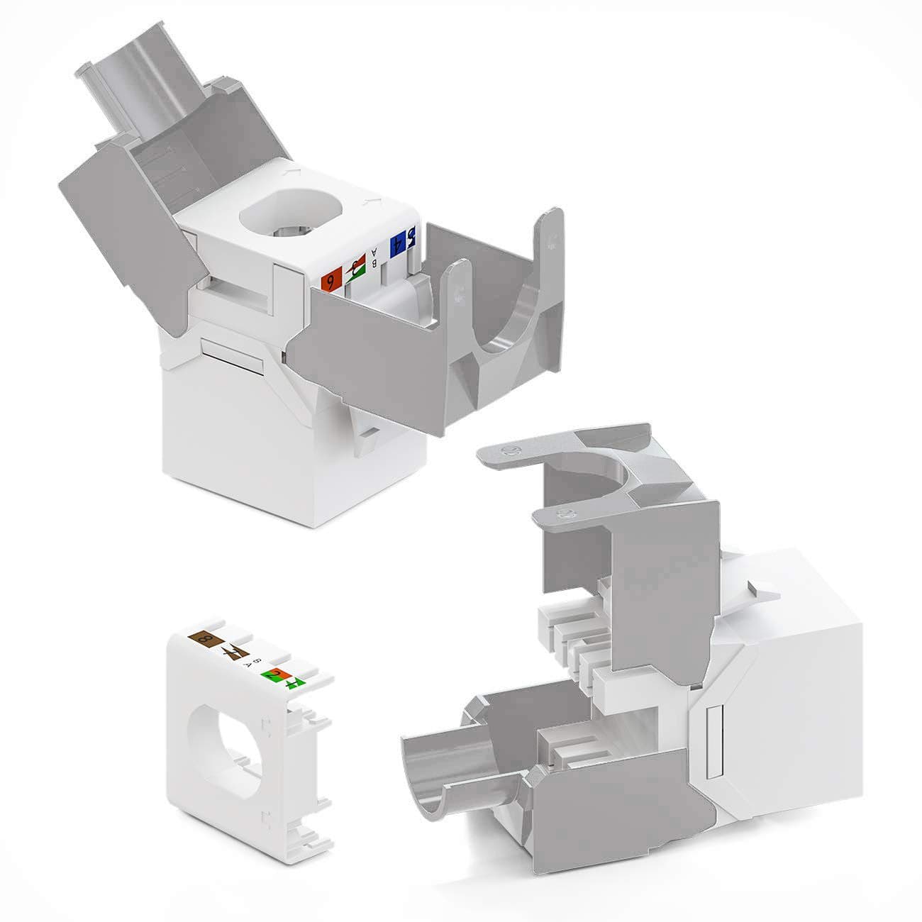 Frutto Keystone RJ45 Cat.6A UTP Tool-Free Bianco Grigio in Cavi Ethernet Scontolo.net - Potenza, commercioVirtuoso.it