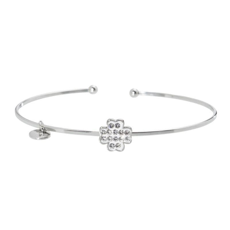 Marlù BRACCIALE RIGIDO QUADRIFOGLIO CON STRASS in Bracciali Alba Gioielli - Casoria, commercioVirtuoso.it