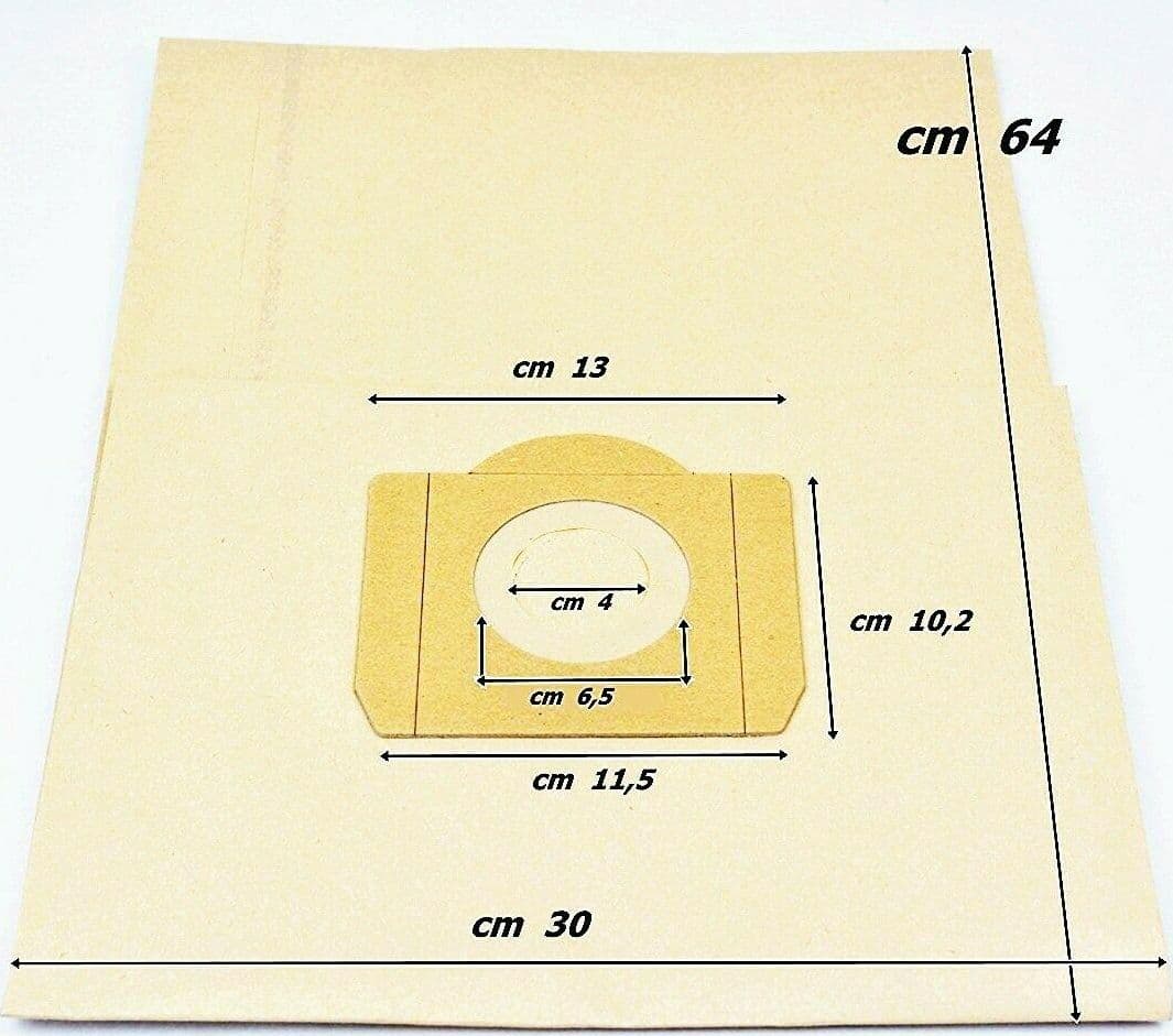 5 SACCHETTI CARTA ASPIRAPOLVERE BIDONE INDUSTRIALE CM 64 X 30 UNIVERSALE RW 18 in prodotto EuroStore07 - Alatri, commercioVirtuoso.it