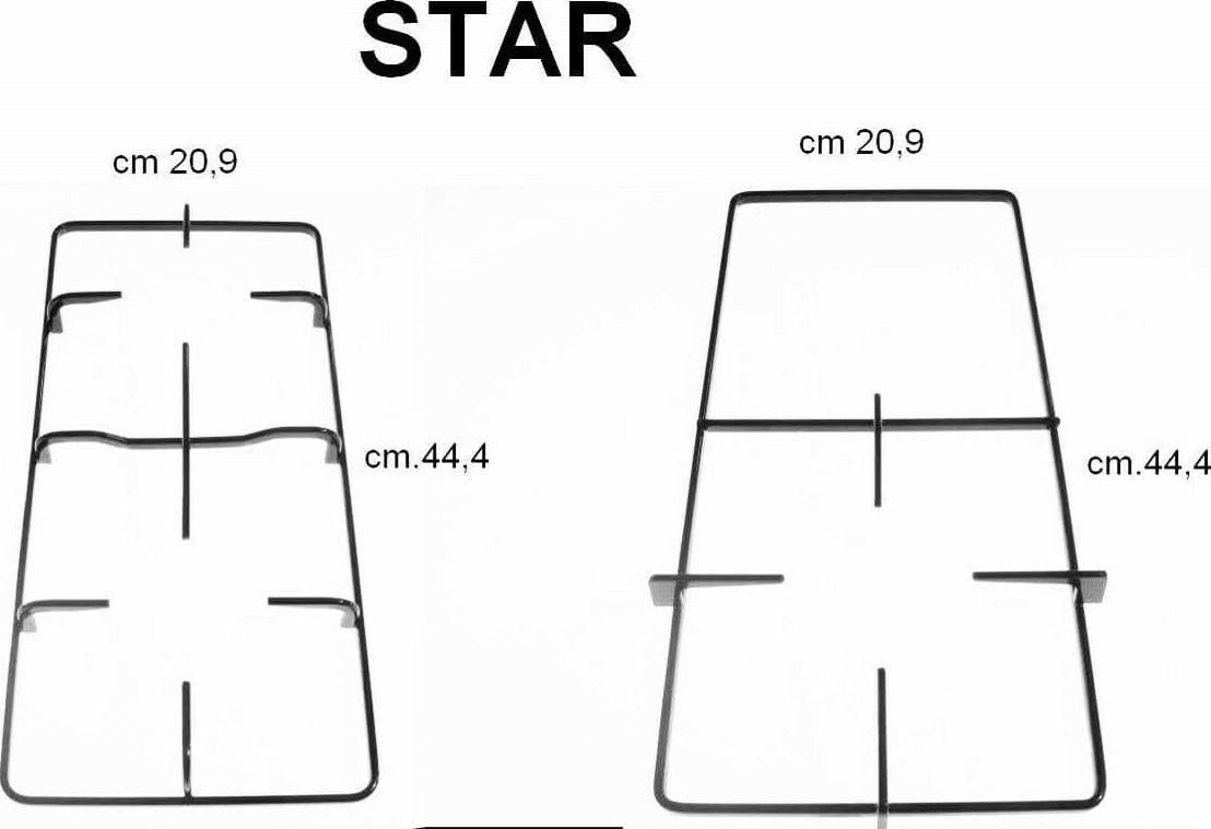 STAR 2 GRIGLIE PIATTINA SMALTATE NERE CUCINA CM 44,4 X 20,9 KP560-60-5F P 5550/1 in prodotto EuroStore07 - Alatri, commercioVirtuoso.it