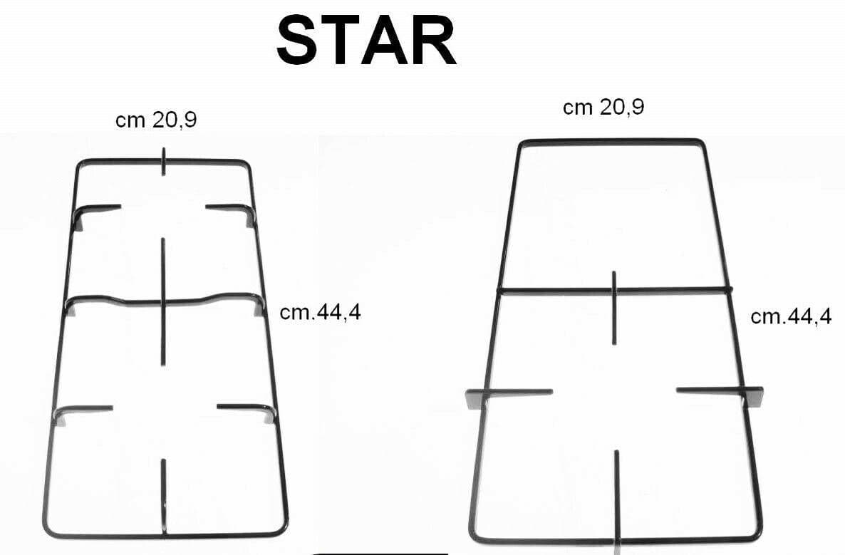 STAR 2 GRIGLIE PIATTINA SMALTATE NERE CUCINA CM 44,4 X 20,9 KP560-60-5F P 5550/1 in prodotto EuroStore07 - Alatri, commercioVirtuoso.it