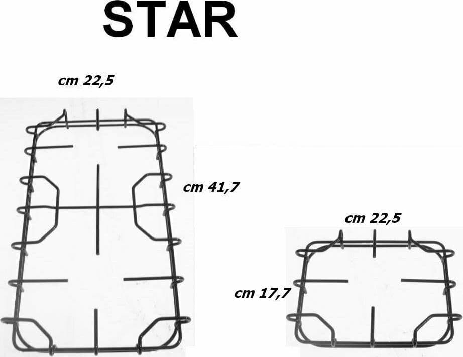 STAR GRIGLIE SMALTATE NERE CUCINA 2 F + 1 F CM 41,7 X 22,5 + 225 x 177 P 5552 53 in prodotto EuroStore07 - Alatri, commercioVirtuoso.it
