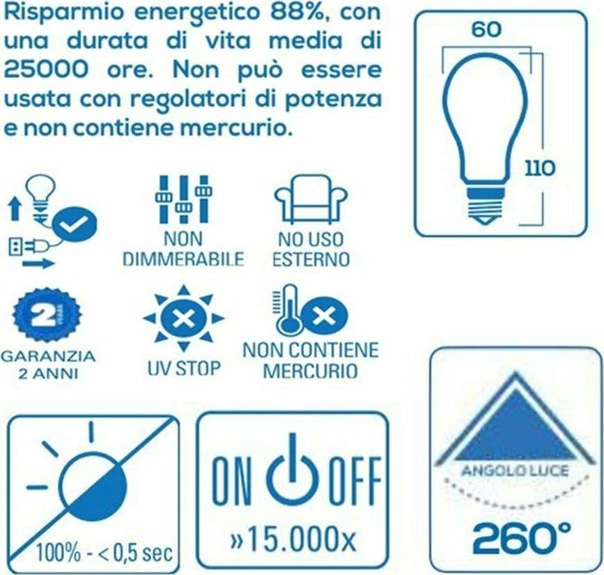 4 LAMPADINE A LED ATTACCO E 27 CONSUMO 10 W 3000 K LUCE CALDA LAMPADINA in prodotto EuroStore07 - Alatri, commercioVirtuoso.it
