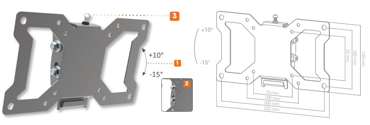 Supporto a Muro Universale Inclinabile per TV LED LCD 13-32'' in Supporti da parete e da soffitto Scontolo.net - Potenza, commercioVirtuoso.it
