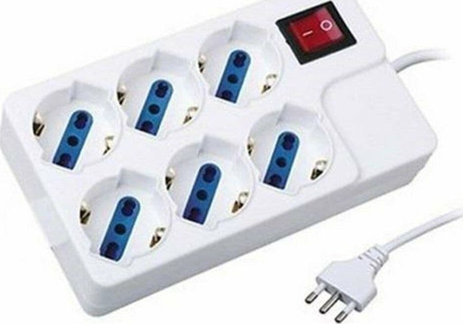 MULTIPRESA 6 POSTI CON SCHUKO + BIPASSO CON INTERRUTTORE GENERALE FER 108829 in prodotto EuroStore07 - Alatri, commercioVirtuoso.it