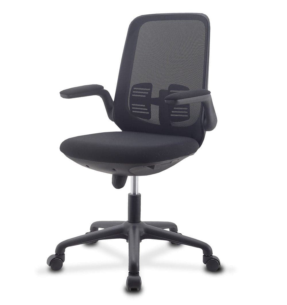 Sedia per Ufficio Regolabile in Altezza con Braccioli Pieghevoli Nera in Sedie da scrivania Scontolo.net - Potenza, commercioVirtuoso.it