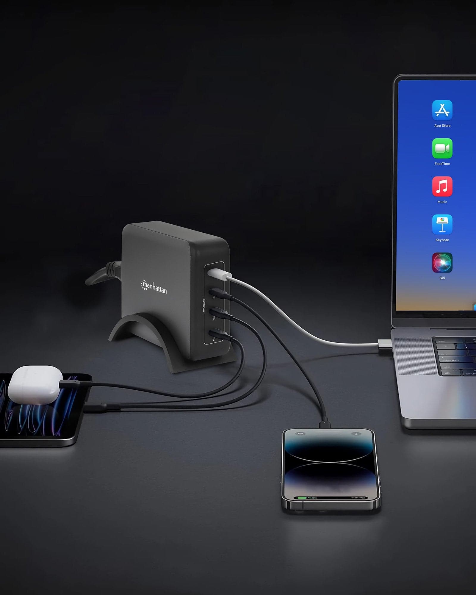 Stazione di Ricarica USB-C&trade Power Delivery 4 Porte GaN 240W / PD3.2 in Caricabatterie da muro Scontolo.net - Potenza, commercioVirtuoso.it