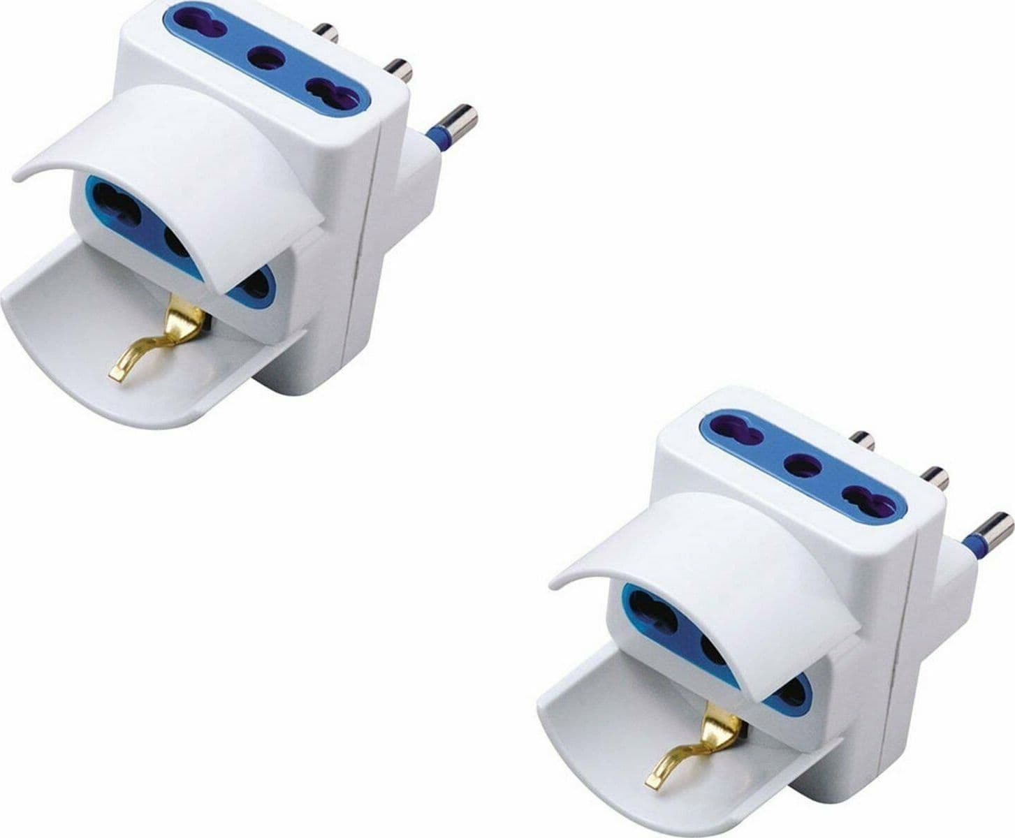 2 PEZZI ADATTATORE 3 POSTI SPINA 16 A A MURO GRANDE PRESA SCHIUKO FER 109178 in prodotto EuroStore07 - Alatri, commercioVirtuoso.it