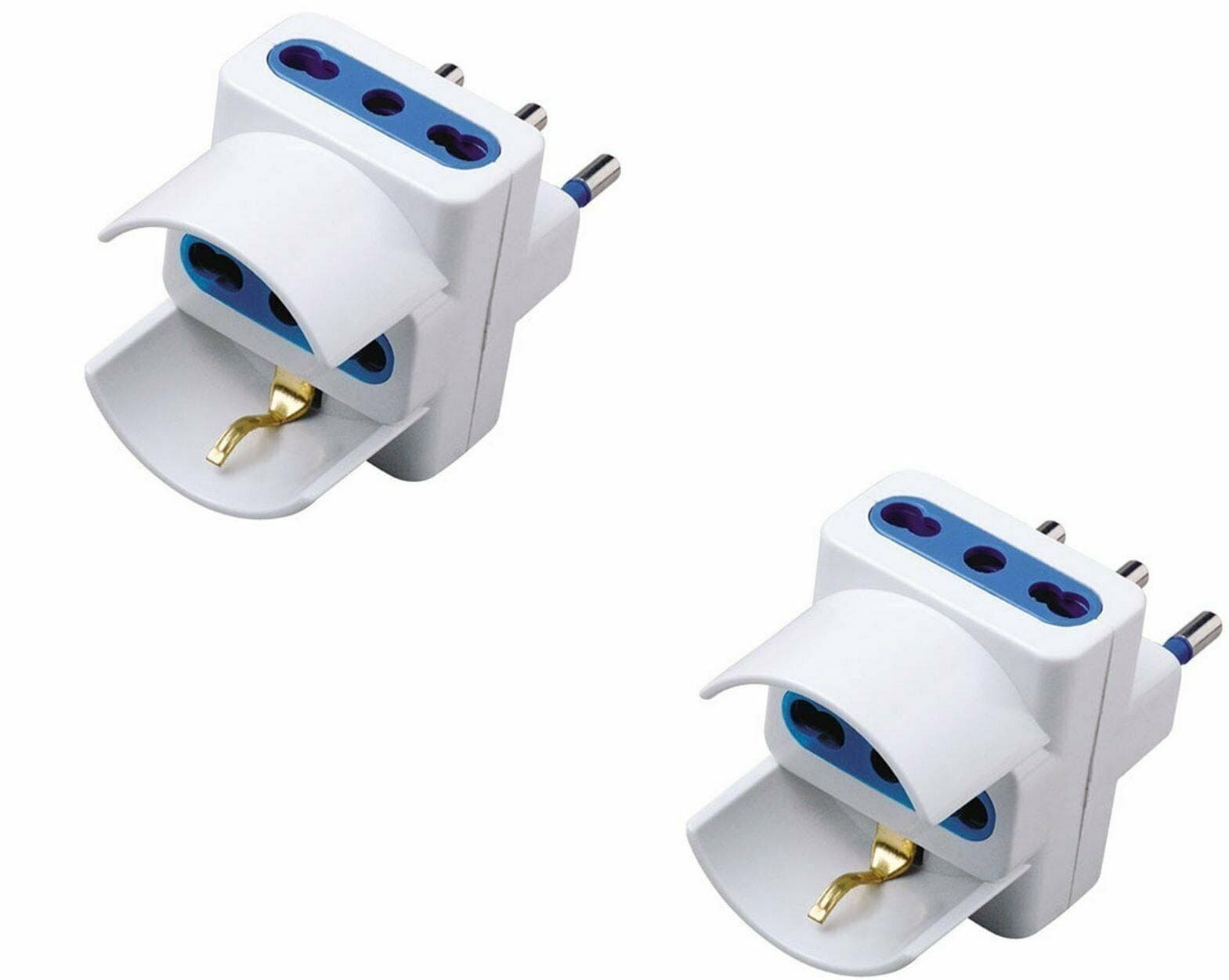 2 PEZZI ADATTATORE 3 POSTI SPINA 16 A A MURO GRANDE PRESA SCHIUKO FER 109178 in prodotto EuroStore07 - Alatri, commercioVirtuoso.it