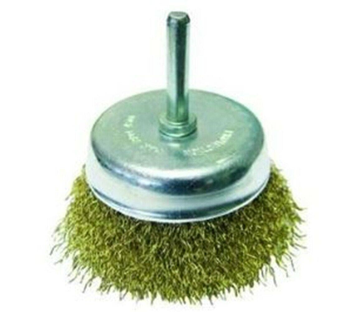 1 SPAZZOLA A TAZZA FILI ACCIAIO PER TRAPANO ø mm.50 CODOLO 6 MM FERR 105583 in prodotto EuroStore07 - Alatri, commercioVirtuoso.it