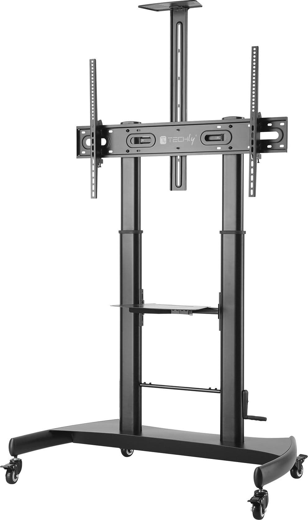 Supporto a pavimento per TV con regolazione manuale altezza, in acciaio, per TV da 60'' a 100'' in Mobili Scontolo.net - Potenza, commercioVirtuoso.it
