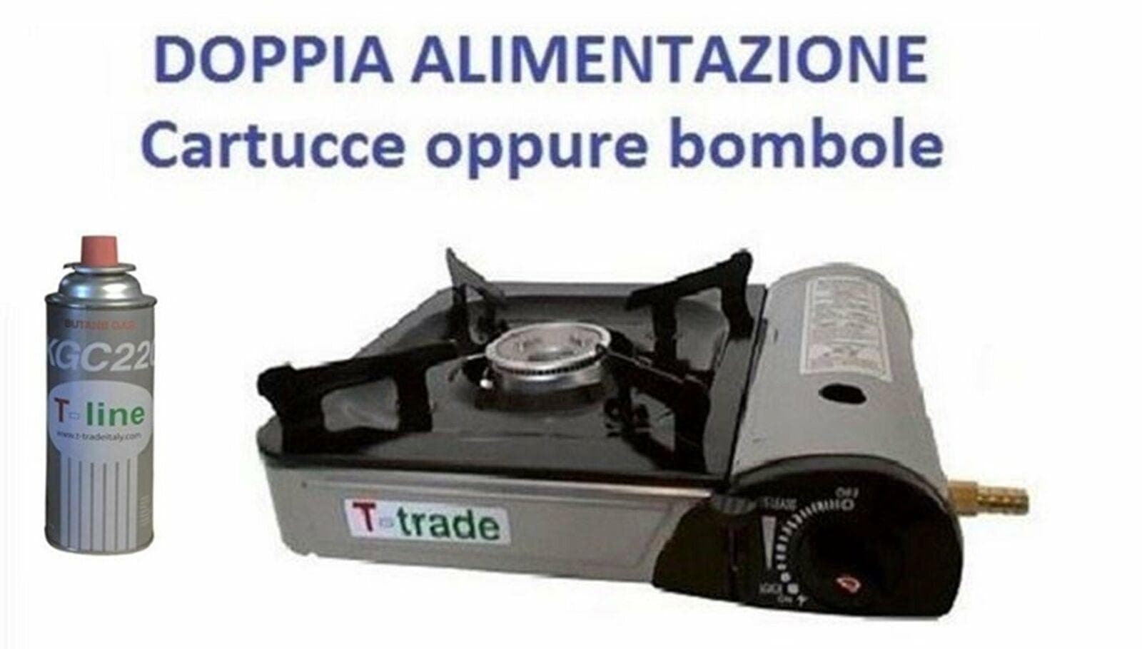 CUCINA A GAS A VALIGIA +1 CARTUCCIA CAMPEGGIO FORNELLO DOPPIO ALLACCIO / BOMBOLA in prodotto EuroStore07 - Alatri, commercioVirtuoso.it