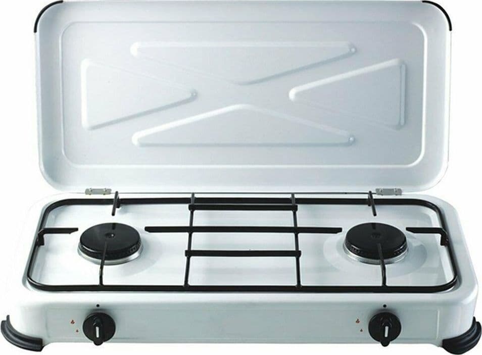 FORNELLO A GAS 2 FUOCHI A GAS BOMBOLA CM 30 X 60 CASA CAMPEGGIO GITA DA APPOGGIO in prodotto EuroStore07 - Alatri, commercioVirtuoso.it
