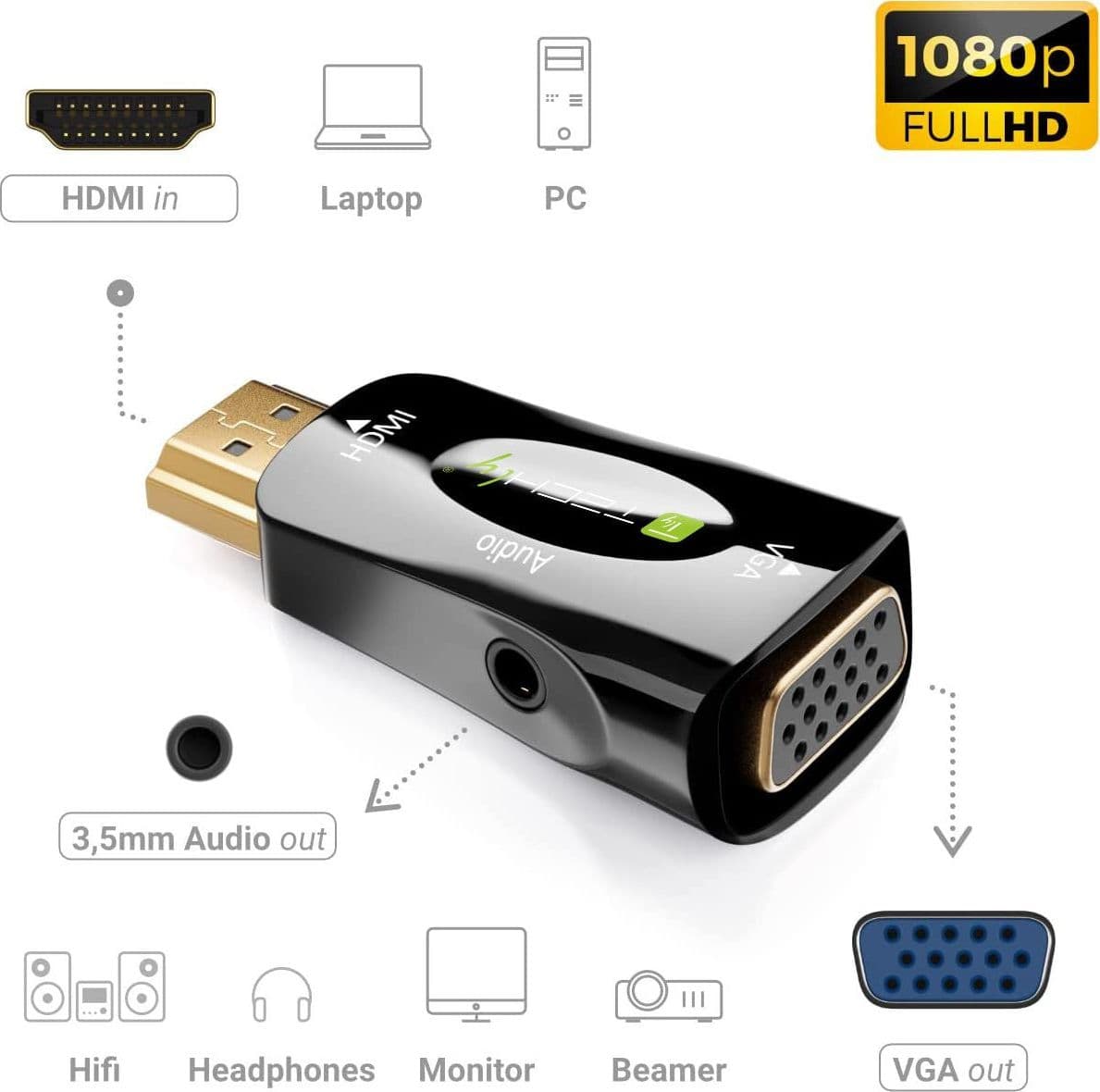 Mini Adattatore da HDMI a VGA con Audio in  Scontolo.net - Potenza, commercioVirtuoso.it