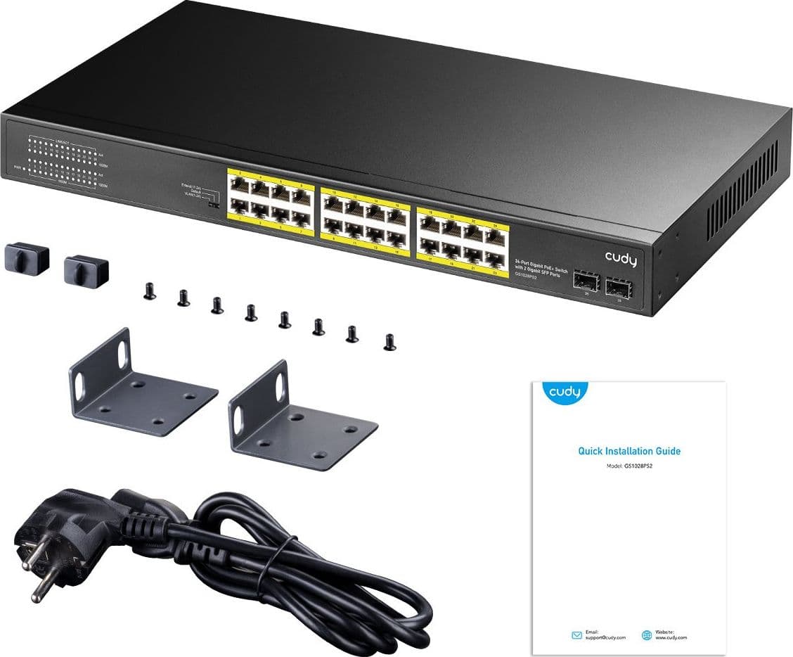 Switch Gigabit PoE+ 24 Porte con 2 porte Gigabit SFP, GS1028PS2 in  Scontolo.net - Potenza, commercioVirtuoso.it