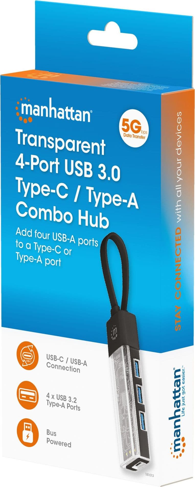 Hub Combo USB 3.0 USB-C&trade e USB-A 4 Porte Nero Trasparente in  Scontolo.net - Potenza, commercioVirtuoso.it