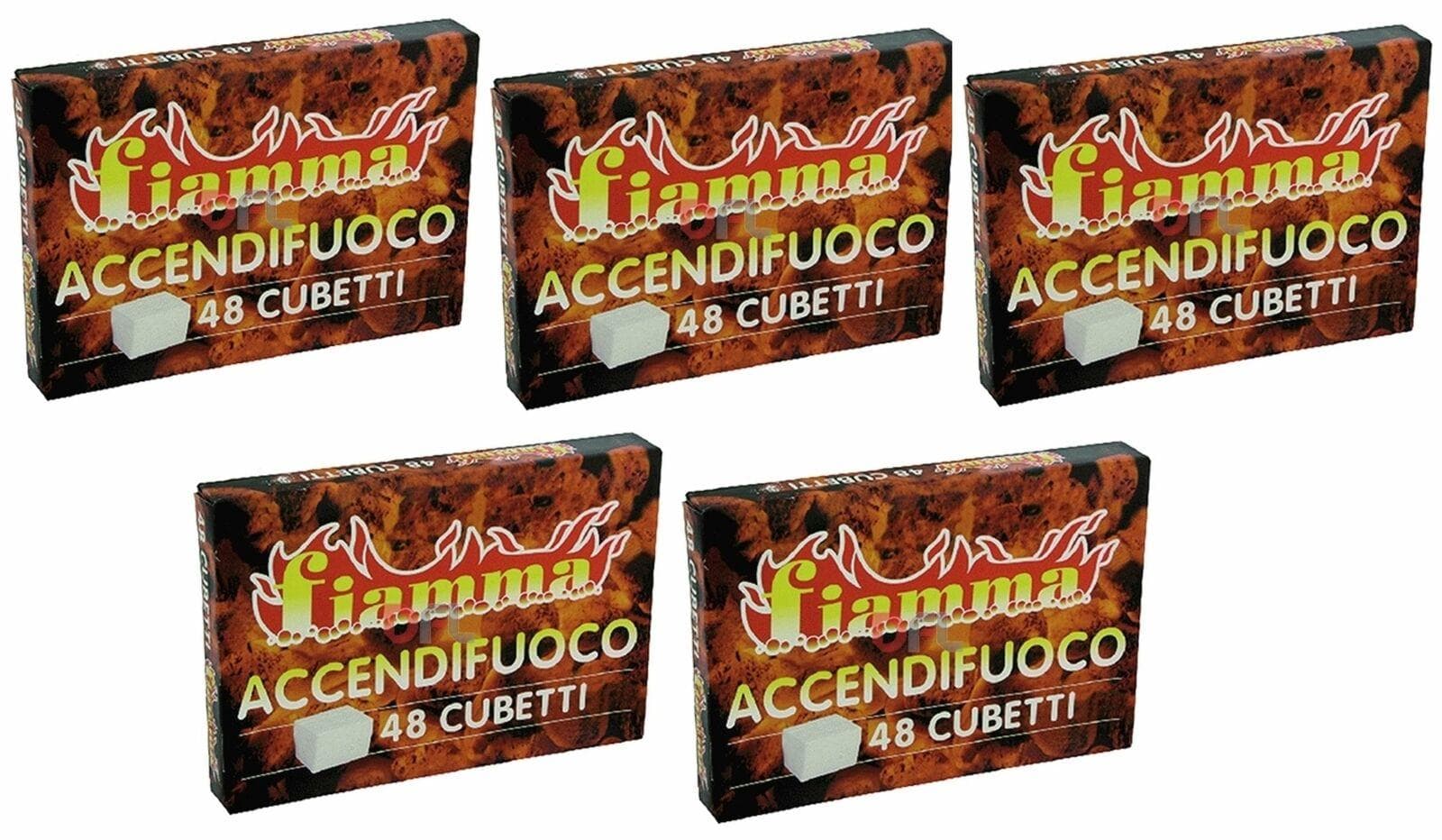 FIAMMA 5 PEZZI 48 CUBETTI ACCENDIFUOCO STUFA BARBECUE TIPO DIAVOLINA DF 700828 in prodotto EuroStore07 - Alatri, commercioVirtuoso.it