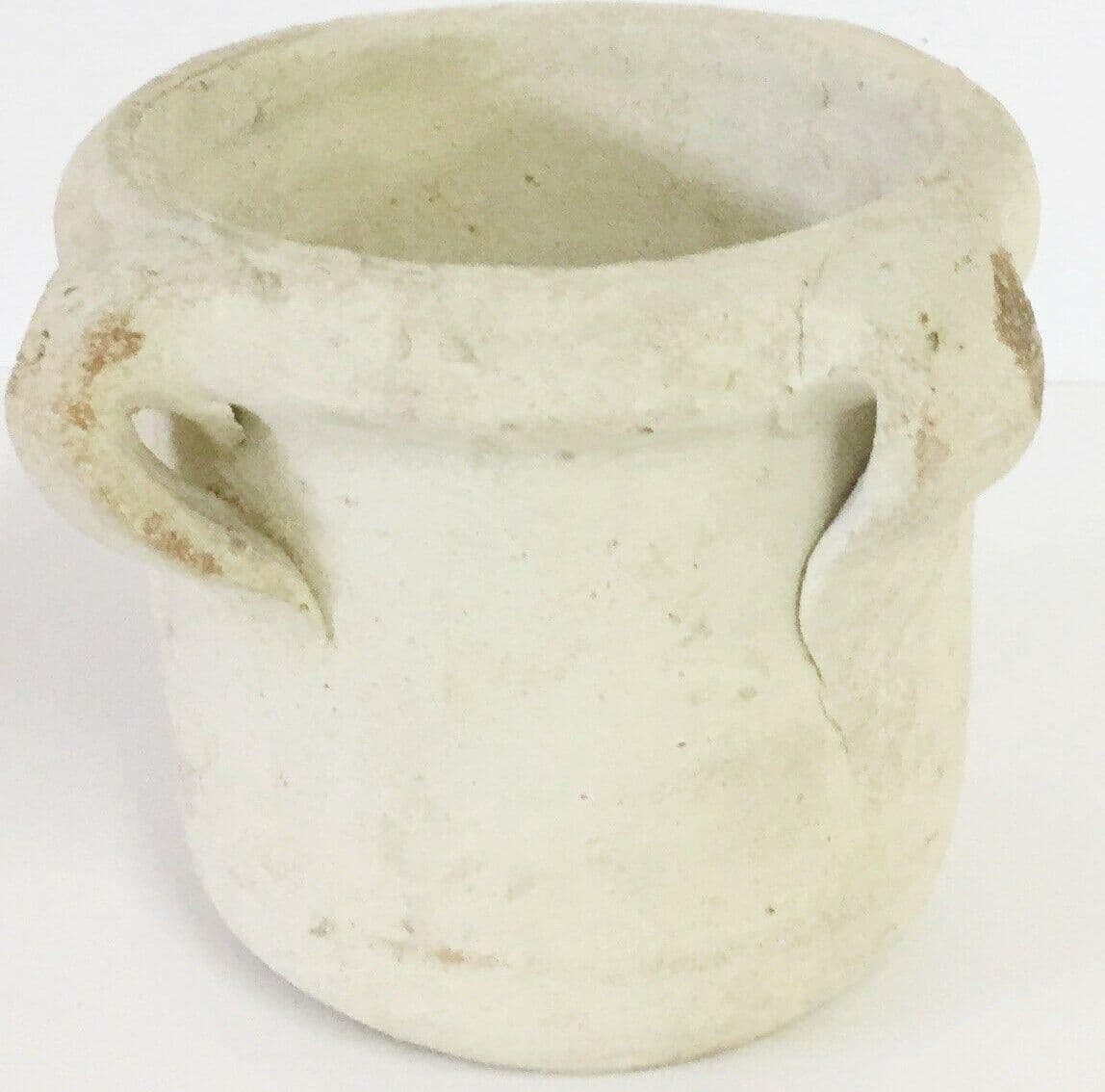 MINI VASO IN TERRACOTTA BIANCO FINITURA GREZZA DIAM cm CM 11 X 15 h 10 CA 17 in prodotto EuroStore07 - Alatri, commercioVirtuoso.it