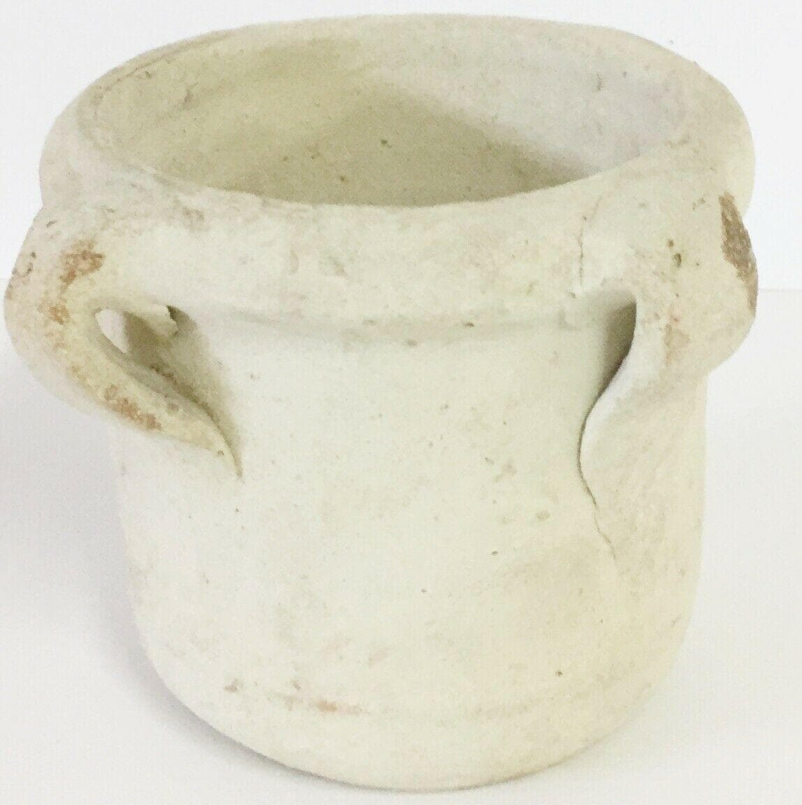 MINI VASO IN TERRACOTTA BIANCO FINITURA GREZZA DIAM cm CM 11 X 15 h 10 CA 17 in prodotto EuroStore07 - Alatri, commercioVirtuoso.it