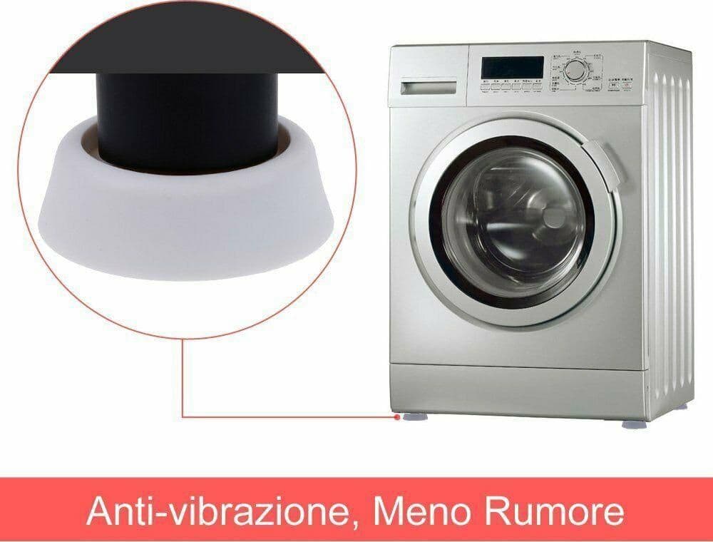 PIEDINI SUPPORTI ANTI VIBRAZIONI LAVATRICE ASCIUGATRICE UNIVERSALI 4 PZ - OM in prodotto EuroStore07 - Alatri, commercioVirtuoso.it
