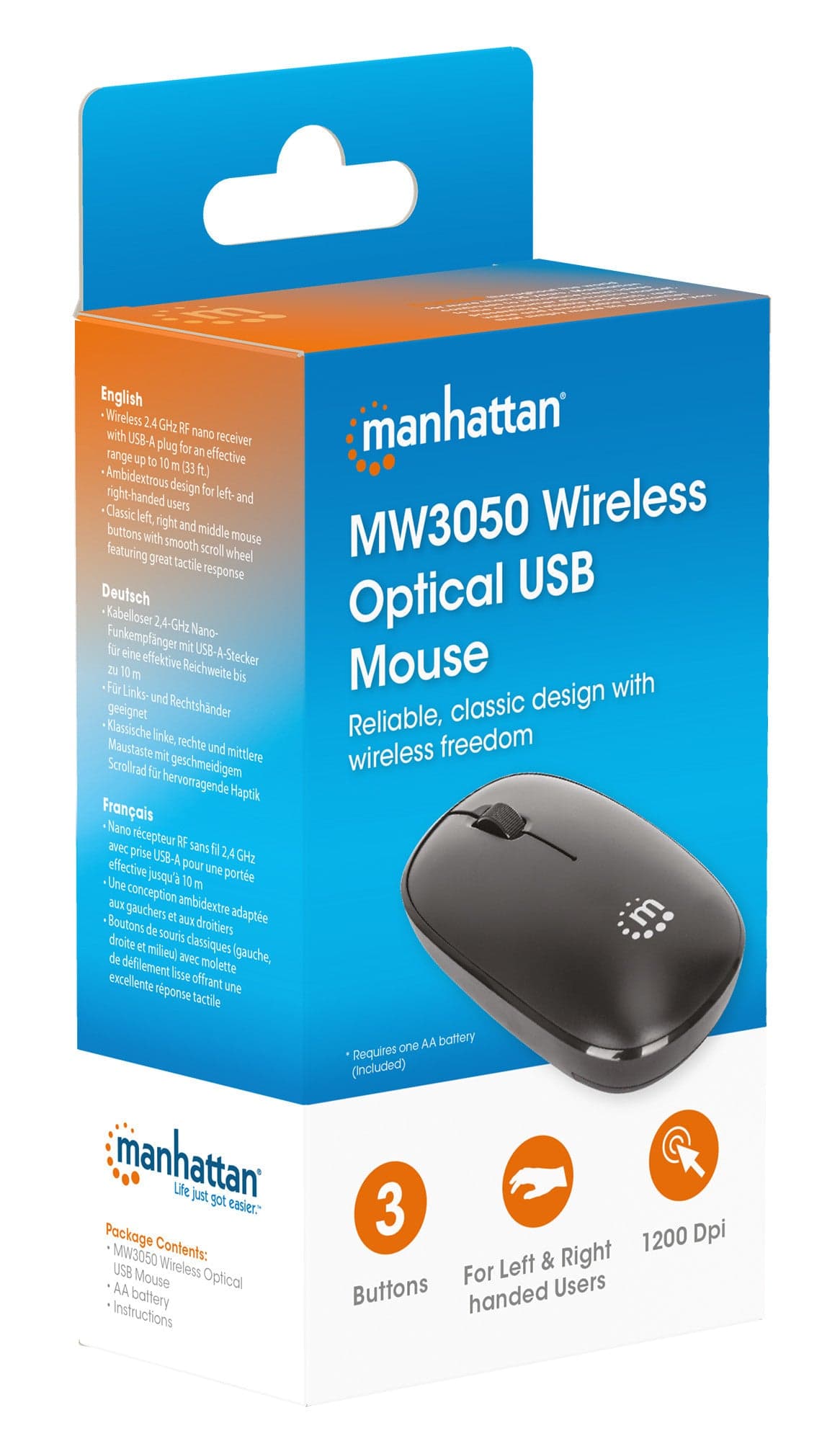 Mouse Wireless Ottico USB 1200 dpi MW3050 Nero in  Scontolo.net - Potenza, commercioVirtuoso.it