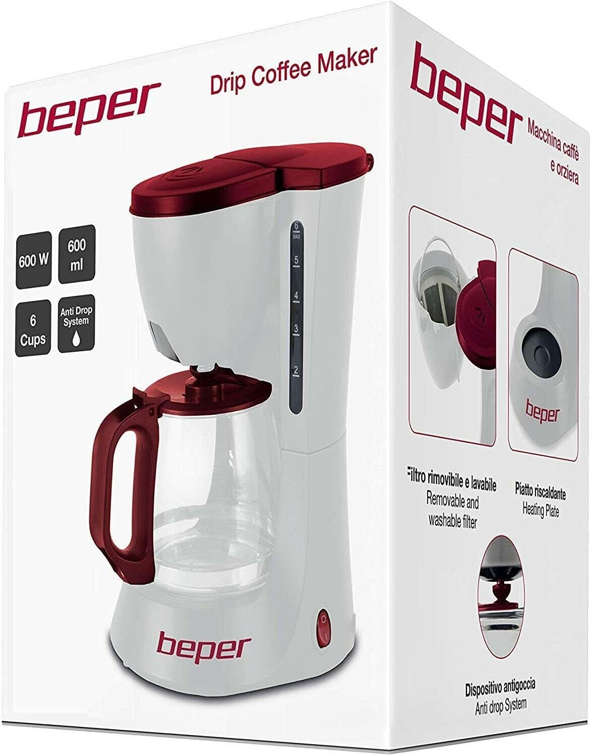 BEPER Macchina Caffe Americano, 600 W, 6 Cups [Classe di efficienza energetica B in prodotto EuroStore07 - Alatri, commercioVirtuoso.it