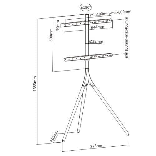 Supporto a Pavimento Cavalletto Tripod per TV LCD/LED/Plasma 45-65'' in Supporti da parete e da soffitto Scontolo.net - Potenza, commercioVirtuoso.it