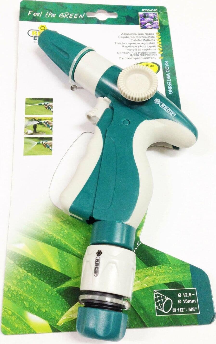 PISTOLA PER IRRIGAZIONE GETTO REGOLABILE IN PLASTICA TUBO 1/2 - 5/8 DF 611503 in prodotto EuroStore07 - Alatri, commercioVirtuoso.it