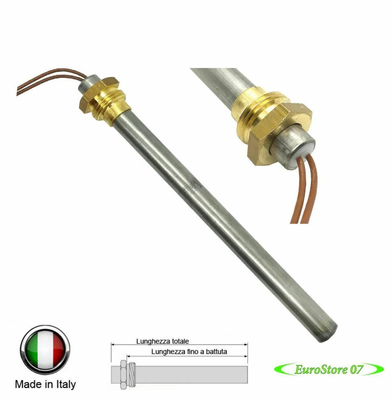 CANDELETTA ACCENSIONE STUFA PELLET RESISTENZA Ø9,9x140/152mm W300 B3/8' SP 28 in prodotto EuroStore07 - Alatri, commercioVirtuoso.it