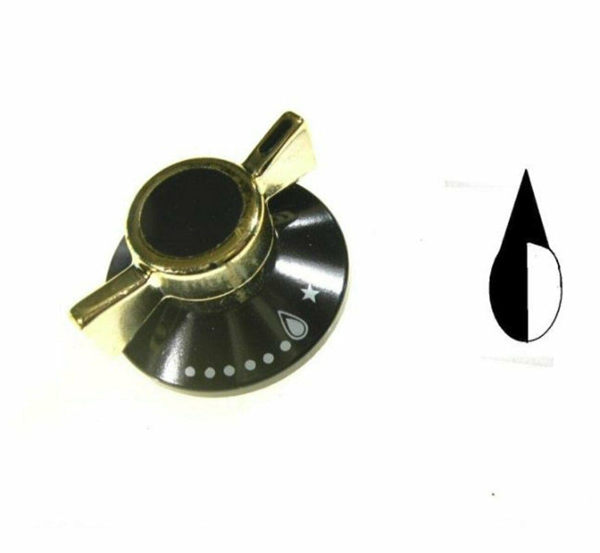 CANDY IBERNA GASFIRE 1 PZ MANOPOLA CUCINA NERA / ORO INNESTO 6 MM M 1741 in prodotto EuroStore07 - Alatri, commercioVirtuoso.it