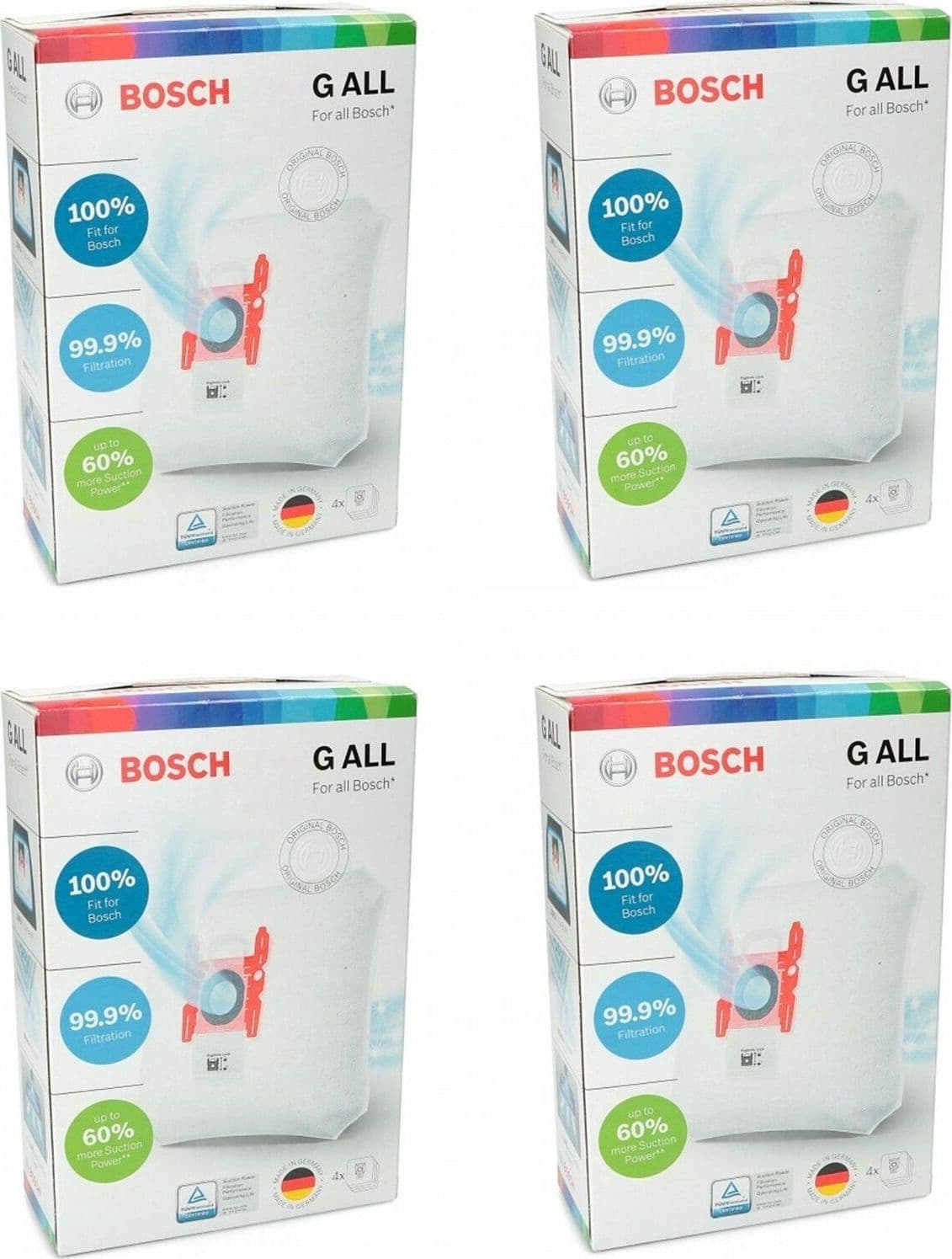 4 X 4 SACCHETTI BOSCH ORIGINALE TIPO G ASPIRAPOLVERE IN CARTA + FILTRO 00460714 in prodotto EuroStore07 - Alatri, commercioVirtuoso.it