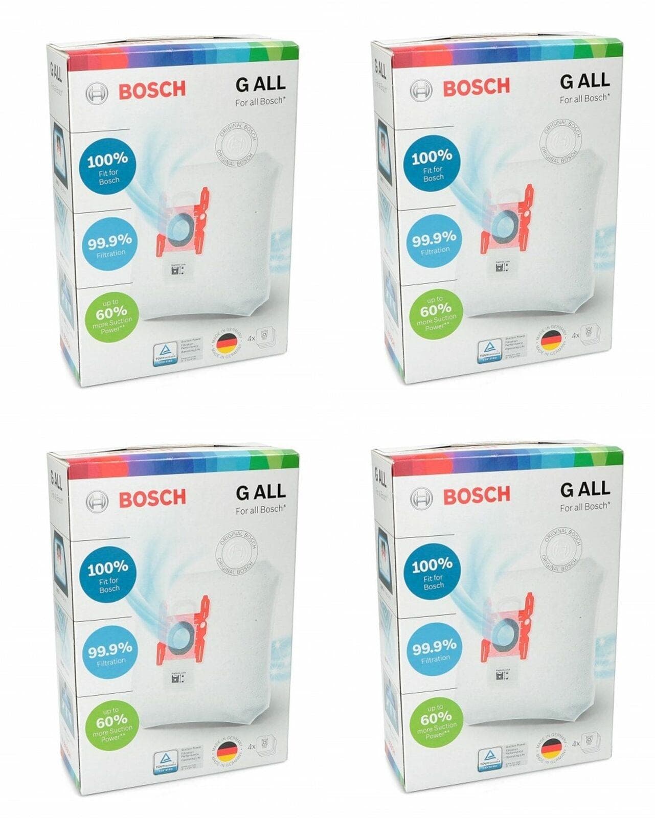 4 X 4 SACCHETTI BOSCH ORIGINALE TIPO G ASPIRAPOLVERE IN CARTA + FILTRO 00460714 in prodotto EuroStore07 - Alatri, commercioVirtuoso.it