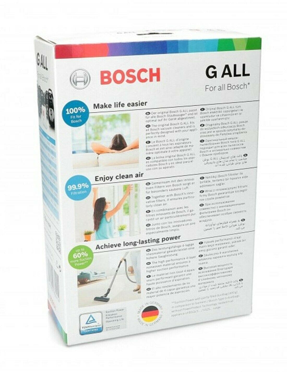 4 X 4 SACCHETTI BOSCH ORIGINALE TIPO G ASPIRAPOLVERE IN CARTA + FILTRO 00460714 in prodotto EuroStore07 - Alatri, commercioVirtuoso.it