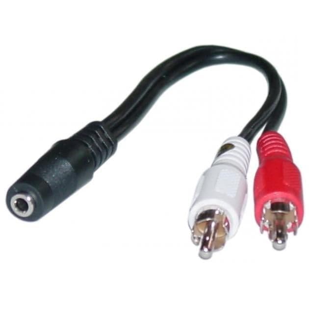 Cavo Stereo Jack 3.5 mm F a 2 x RCA M 0,20 mt in Connettori RCA Scontolo.net - Potenza, commercioVirtuoso.it