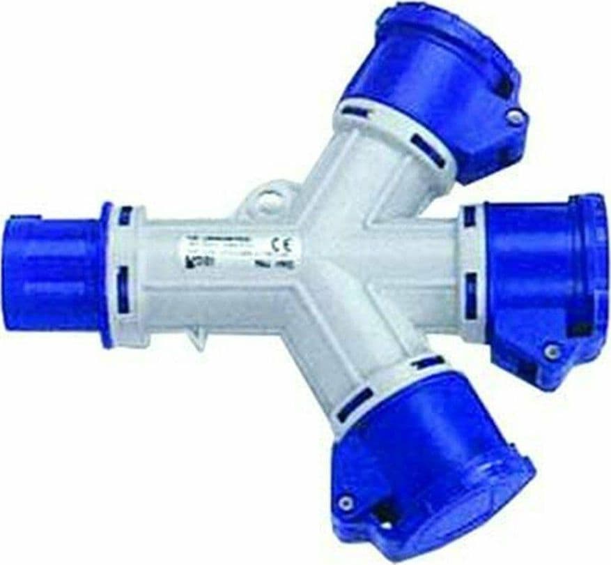ADATTATORE INDUSTRIALE CON SPINA 2 POLI + T CEE E TRE PRESE CEE IP44 FER 272292 in prodotto EuroStore07 - Alatri, commercioVirtuoso.it