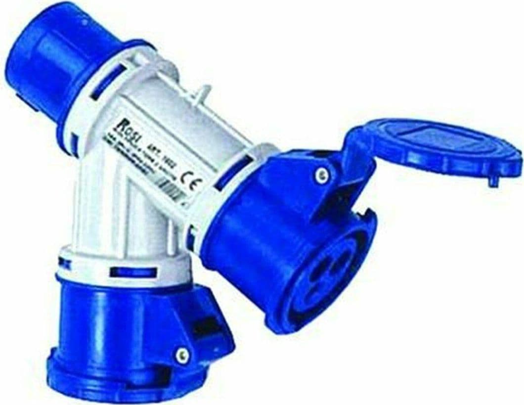 ADATTATORE INDUSTRIALE CON SPINA 2 POLI CEE E DUE PRESE CEE IP44 FER 271936 in prodotto EuroStore07 - Alatri, commercioVirtuoso.it