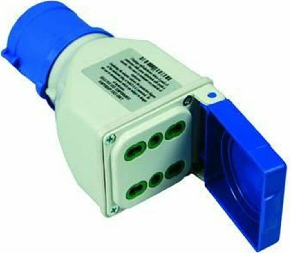 FANTON ADATTATORE INDUSTRIALE CON SPINA CEE 309 IP44 E 2 PRESE BIPASSO FER 87278 in prodotto EuroStore07 - Alatri, commercioVirtuoso.it