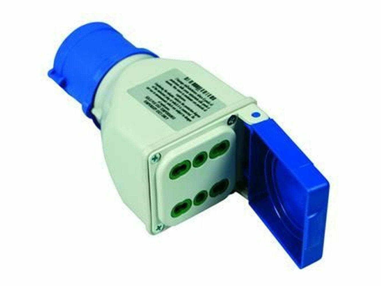 FANTON ADATTATORE INDUSTRIALE CON SPINA CEE 309 IP44 E 2 PRESE BIPASSO FER 87278 in prodotto EuroStore07 - Alatri, commercioVirtuoso.it