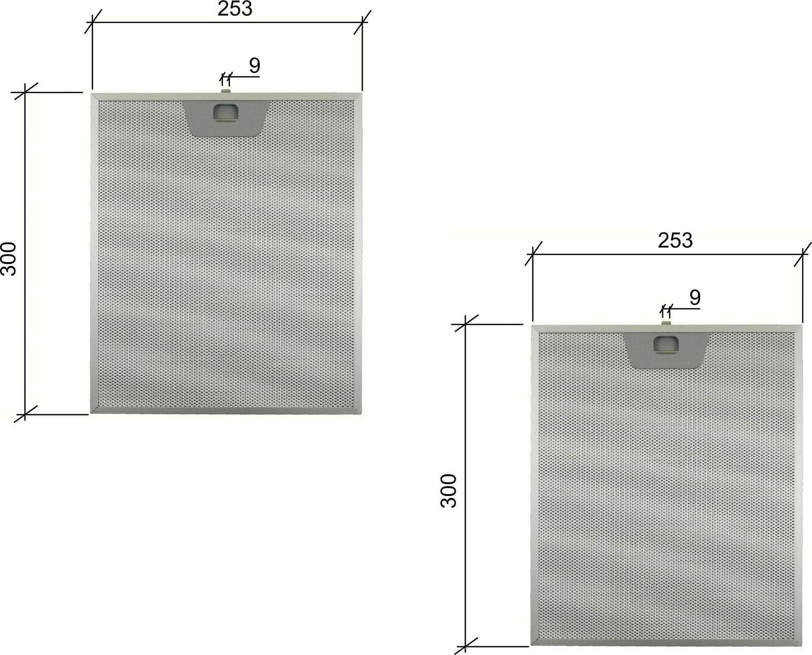 2 PZ FILTRO CAPPA ALLUMINIO 253 x 300 x 8 mm ARISTON 059594 WHIRLPOOL F 204 in prodotto EuroStore07 - Alatri, commercioVirtuoso.it