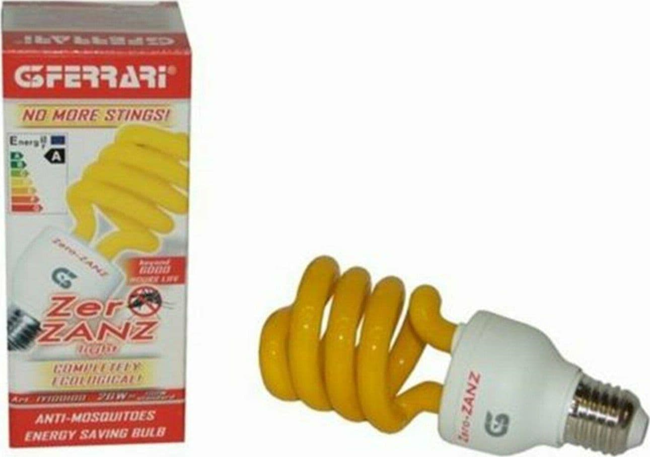 LAMPADINA GIALLA E 27 BASSO CONSUMO 26 W ANTI ZANZARE ALLONTANA INSETTI in prodotto EuroStore07 - Alatri, commercioVirtuoso.it