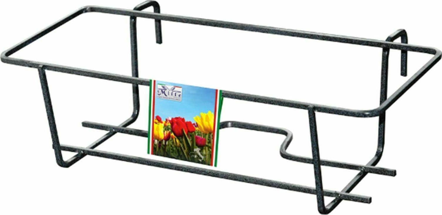 BALCONIERA IN FERRO CM 40 PORTA VASO RINGHIERA NERO cm.40x27x15h FER 206341 in prodotto EuroStore07 - Alatri, commercioVirtuoso.it