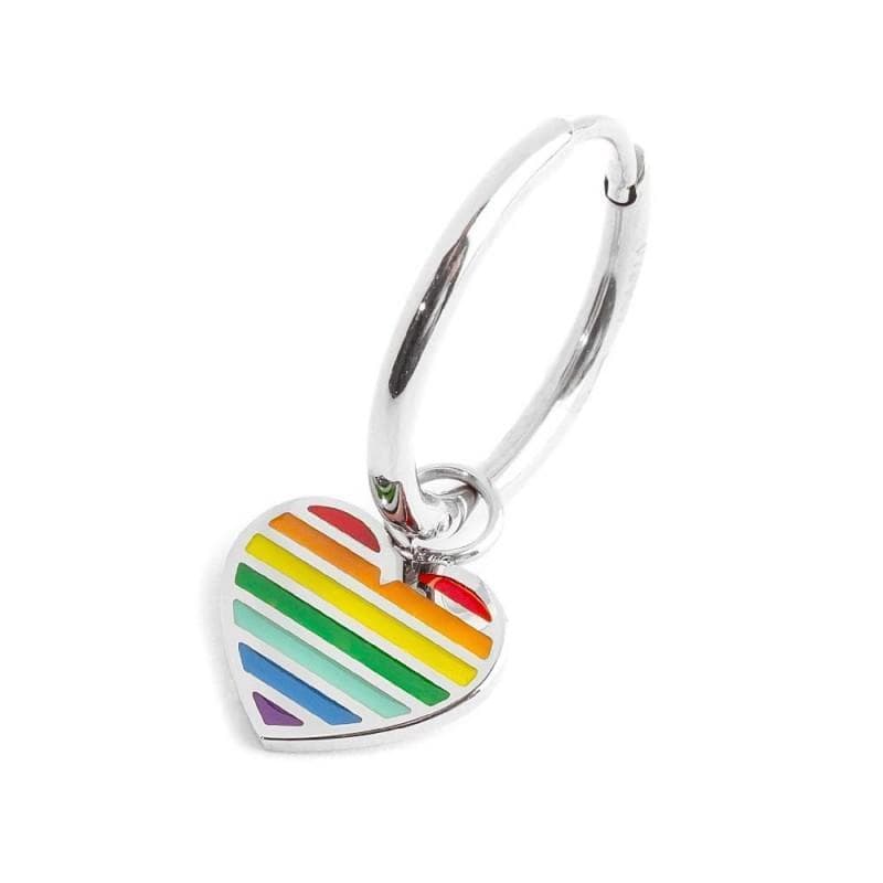 Marlù MONO ORECCHINO CON PENDENTE CUORE ARCOBALENO ACCIAIO in Orecchini Alba Gioielli - Casoria, commercioVirtuoso.it